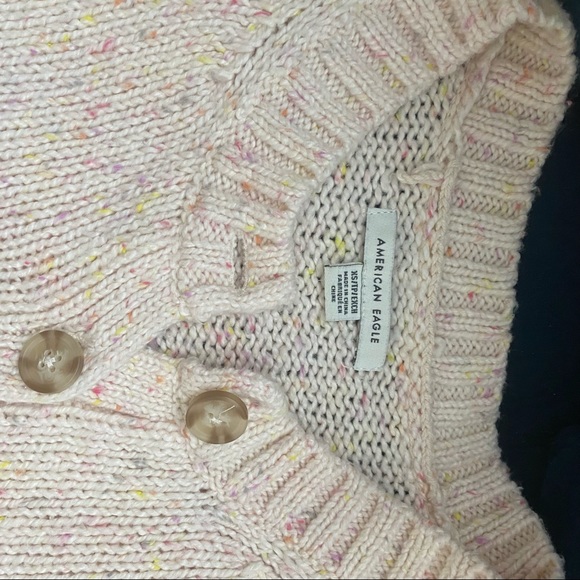 American Eagle Henley Knit Pink Cotton Sweater XS - Picture 7 of 8